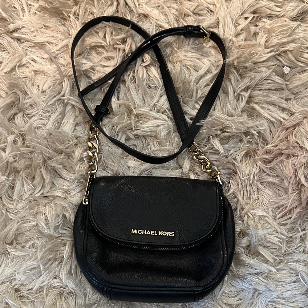 Michael Kors Black Crossbody Bag with Gold Accents - Picture 16 of 16